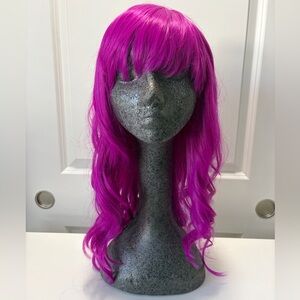 Hestia Wavy Magenta Wig with Bangs